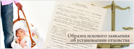 Образец искового заявления в суд на установление отцовства