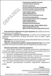 Образец искового заявления в суд первой инстанции