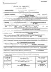 Образец заявления на выдачу загранпаспорта нового образца